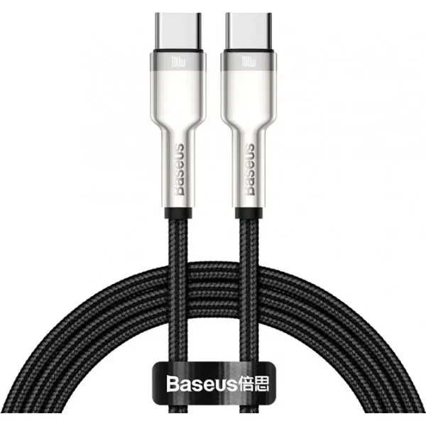 Кабель Baseus Cafule Series Metal Type-C to Type-C 100W 1m Black (CATJK-C01)