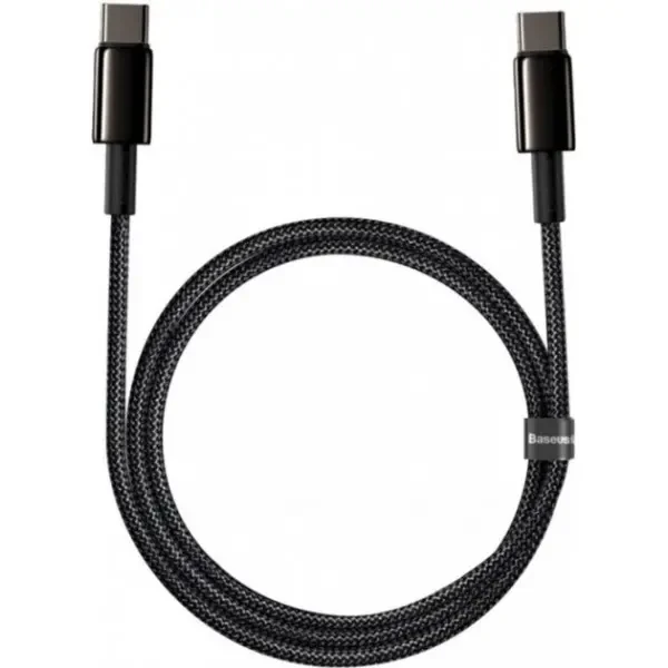 Кабель Baseus Tungsten Gold Fast Charging Type-C to Type-C 100W 1m Black (CATWJ-01) 2