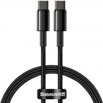Кабель Baseus Tungsten Gold Fast Charging Type-C to Type-C 100W 1m Black (CATWJ-01)