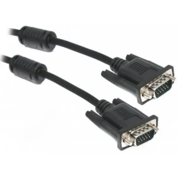 Кабель Maxxter VGA-VGA (M/M) HD15M/HD15M 3+9C з 2-ма фер. кільцями 1,8 м Black (V-PVGA-6)