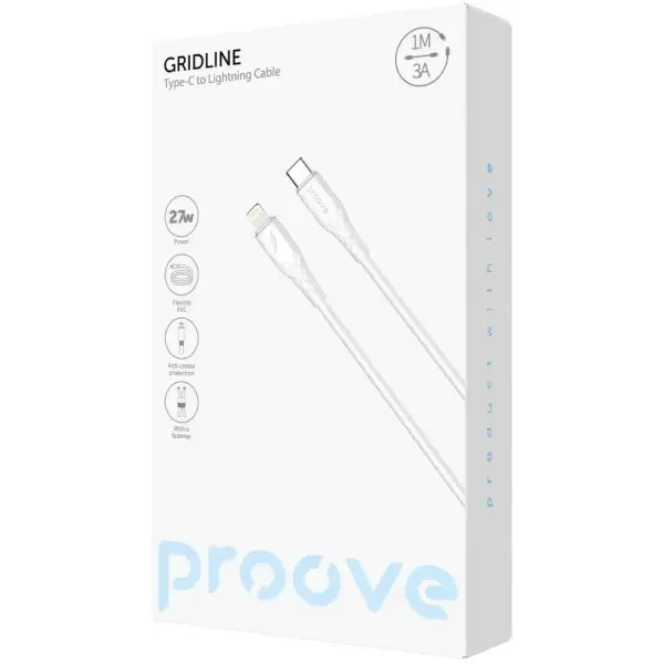 Кабель Proove Simple Silicone Type-C to Lightning 27W 1m White (CCSS27002102) 2