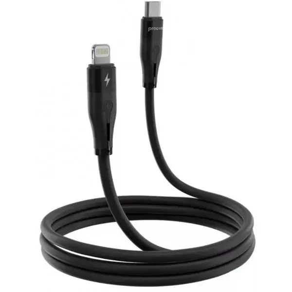 Кабель Proove Soft Silicone Type-C to Lightning 27W 1m Black (CCSO27002101) 2