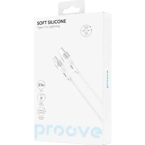 Кабель Proove Soft Silicone Type-C to Lightning 27W 1m White (CCSO27002102) 5