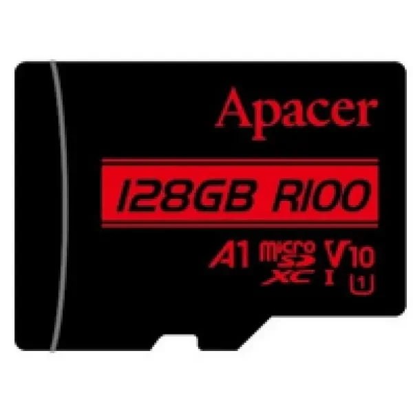 Карта пам'яті Apacer microSDHC 128GB UHS-I Class 10 + SD-адаптер (AP128GMCSX10UB-R) 2