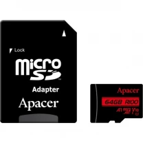 Карта пам'яті Apacer microSDHC 64GB UHS-I Class 10 + SD-adapter (AP64GMCSX10UB-R)