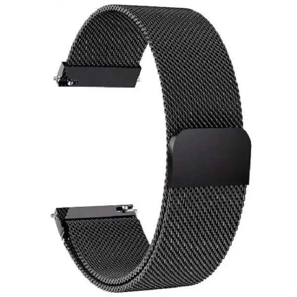 DM Магнітний ремінець Міланська петля для смарт-годинника Samsung/Amazfit/Huawei (20mm) Black