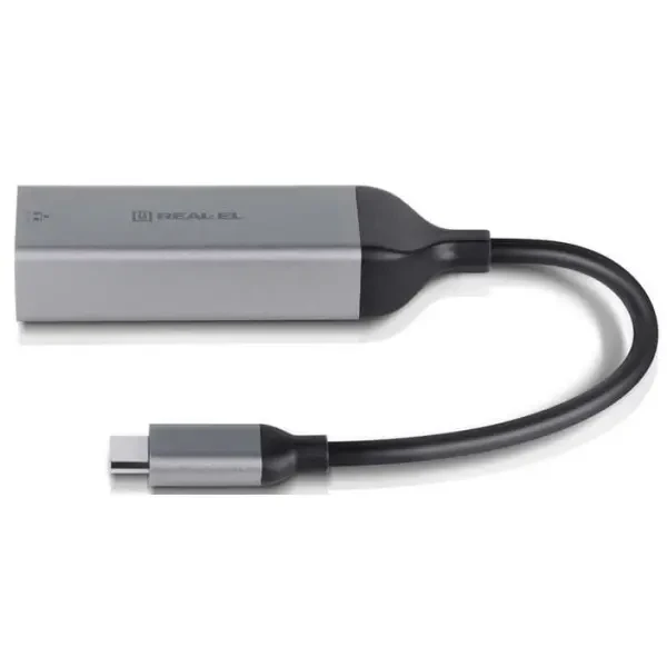 Мережевий адаптер REAL-EL CE-150 Type-C to RJ45 0.1 м Black (EL123110004) 3