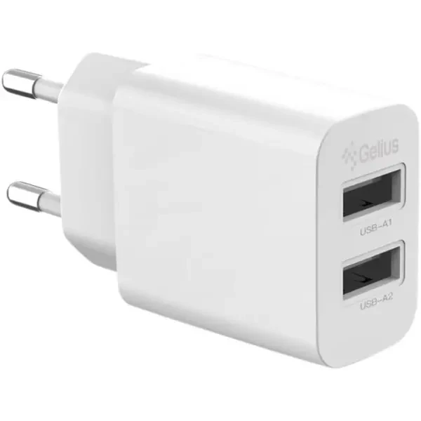 Мережевий зарядний пристрій  Gelius Simple GP-HC059 2 USB 2.4A + cable Type-C White 2