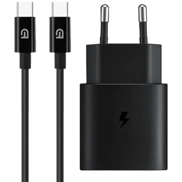 Мережевий зарядний пристрій ArmorStandart AR-TA800 USB-C 25W + cable Type-C to Type-C Black (ARM77720)