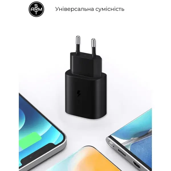 Мережевий зарядний пристрій ArmorStandart AR-TA800 USB-C 25W + cable Type-C to Type-C Black (ARM77720) 3