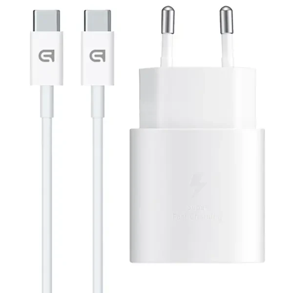 Мережевий зарядний пристрій ArmorStandart AR-TA800W USB-C 25W + cable USB-C to USB-C White (ARM63804)