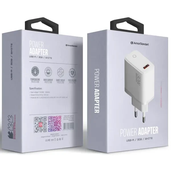 Мережевий зарядний пристрій ArmorStandart AR013 USB-A 30W White (ARM84424) 2