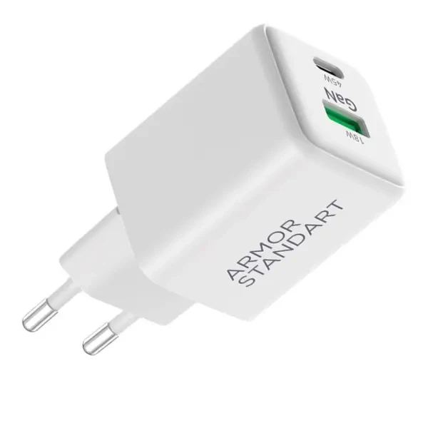 Мережевий зарядний пристрій ArmorStandart AR372 45W GaN Type-C + USB White (ARM77550) 2