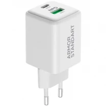 Мережевий зарядний пристрій ArmorStandart AR372 45W GaN Type-C + USB White (ARM77550)