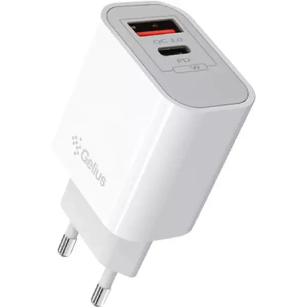 Мережевий зарядний пристрій Gelius Genesis Merge GP-HC060 GaN USB+Type-C 35W White