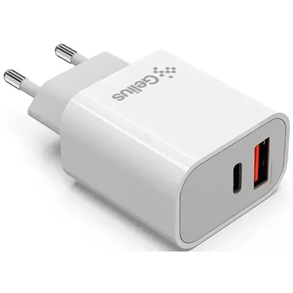 Мережевий зарядний пристрій Gelius Genesis Merge GP-HC060 GaN USB+Type-C 35W White 3