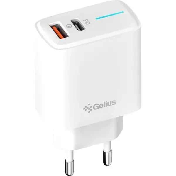 Мережевий зарядний пристрій Gelius Genesis Radiance GP-HC058 25W USB+Type-C QC PD White