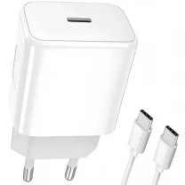 Мережевий зарядний пристрій Infinix XC06 PD 30W + cable Type-C to Type-C White