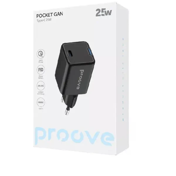 Мережевий зарядний пристрій Proove Pocket GaN 25W Type-C Black (WCPG25010201) 2