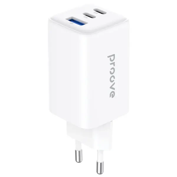 Мережевий зарядний пристрій Proove Pocket GaN 65W (2Type-C + USB) White (WCPG65121202)