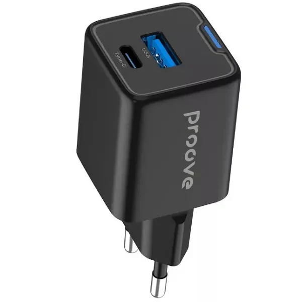Мережевий зарядний пристрій Proove Pocket GaN Plus 25W (Type-C + USB) Black (WCPG25111201)