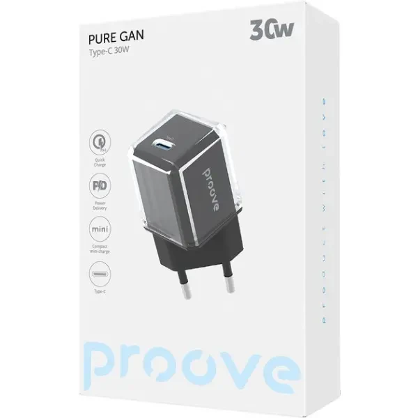 Мережевий зарядний пристрій Proove Pure GaN 30W Type-C Black (WCPU30012201) 2