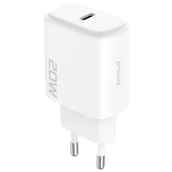 Мережевий зарядний пристрій Proove Silicone Power 2 20W (Type-C) + cable Type-C to Lightning 1m White (WCSP22010002) 2