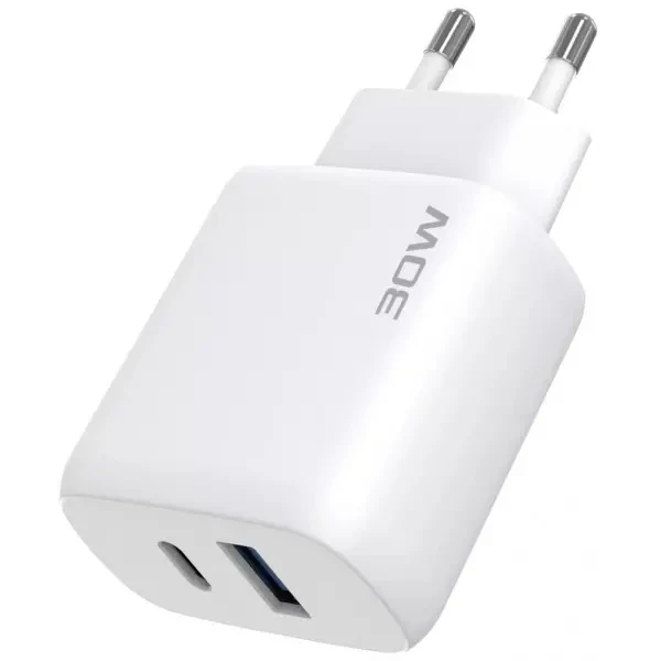 Мережевий зарядний пристрій Proove Silicone Power 2 30W (Type-C + USB) + cable Type-C to Type-C 1m White (WCSP23011002) 3