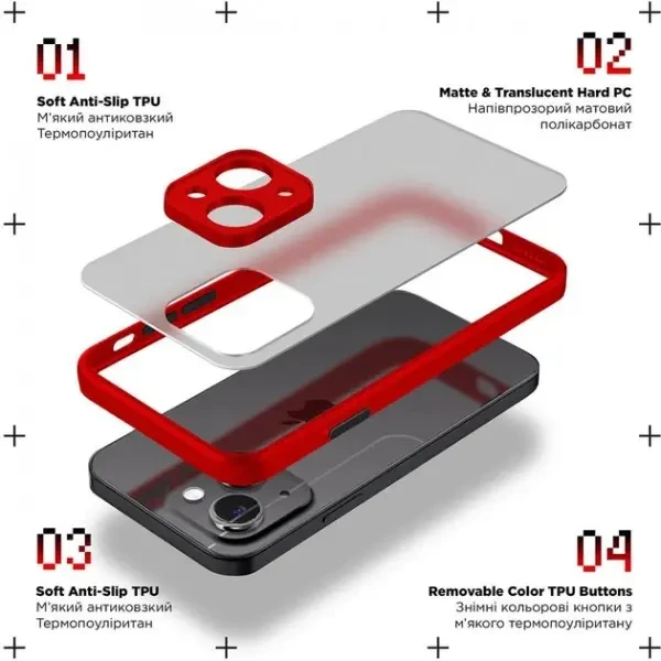 Панель ArmorStandart Frosted Matte для Samsung A14 A145/A14 5G A146 Red 2