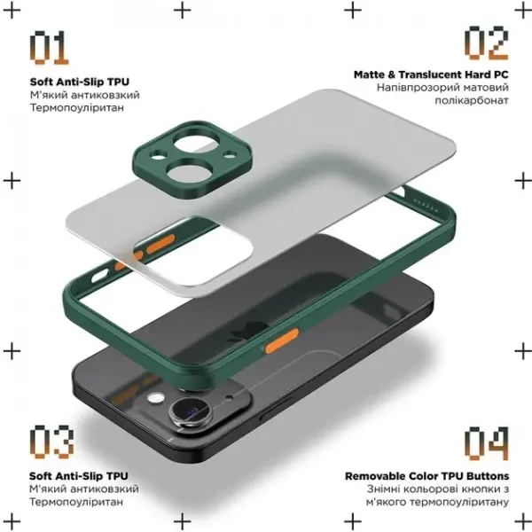 Панель ArmorStandart Frosted Matte для Xiaomi Redmi Note 12 4G Dark Green 2