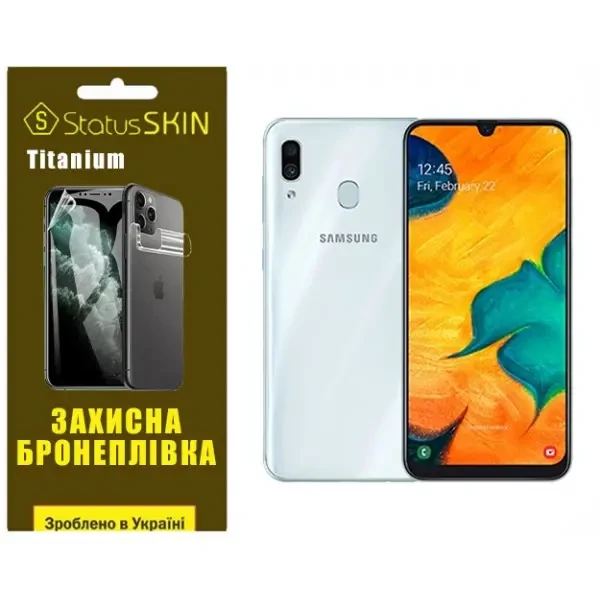 Поліуретанова плівка StatusSKIN Titanium на екран Samsung A30 A305 Глянцева