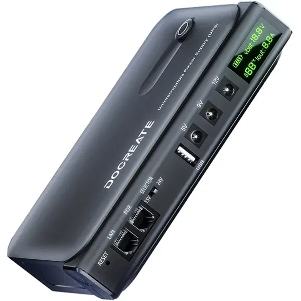 DM Портативне джерело живлення для роутера Docreate 36W DC1036L UPS (No battery) Black EU