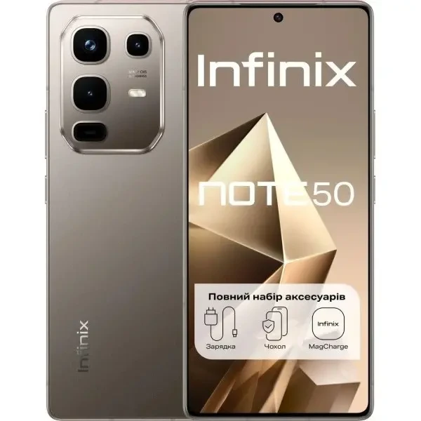Смартфон Infinix Note 50 4G (X6858) 8/256GB NFC Titanium Gray Global UA