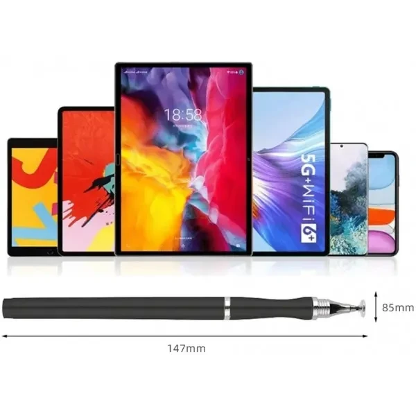 DM Стилус ручка Universal Drawing 2 в 1 для планшетів і смартфонів Silver 4