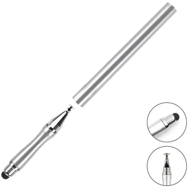 DM Стилус ручка Universal Drawing 2 в 1 для планшетів і смартфонів Silver 2