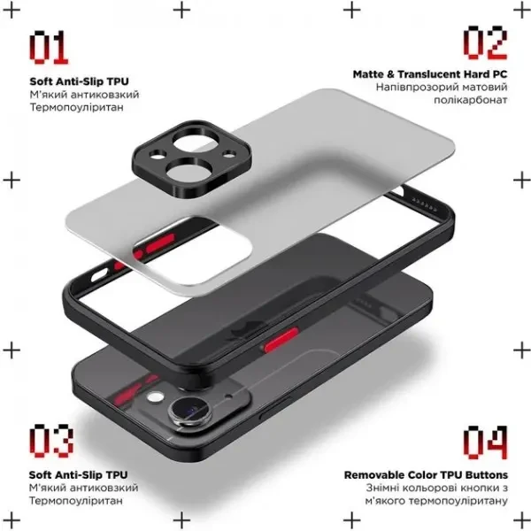 Чохол ArmorStandart Frosted Matte для Xiaomi Redmi A3/A3X Black (ARM74425) 2