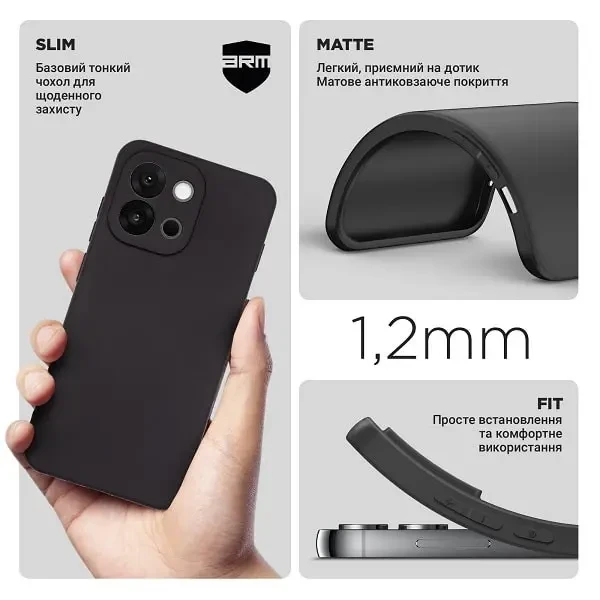 Чохол ArmorStandart Matte Slim Fit Camera Cov для OnePlus 13T Black (ARM86732) 3