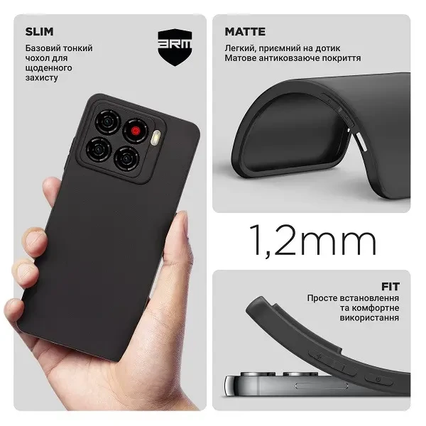 Чохол ArmorStandart Matte Slim Fit Camera Cov для ZTE Blade A56 4G Black (ARM87537) 3