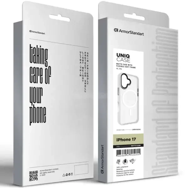 Чохол ArmorStandart Uniq MagCase для Apple iPhone 17 Matte Clear (ARM86264) 2