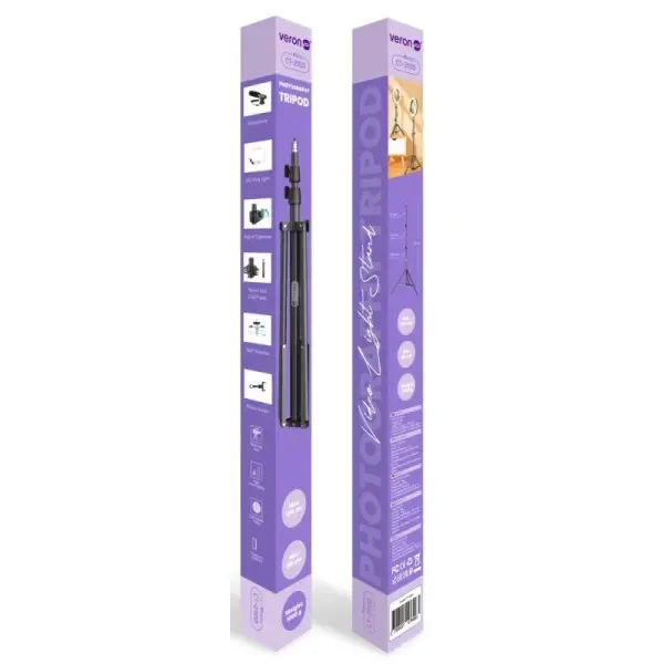 Штатив Veron CT2100 210 см для LED лампи, камери, фотоапарата, GoPro Black 2