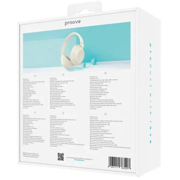 Bluetooth-гарнітура Proove Player with ANC Beige (HPPY00010007) 4