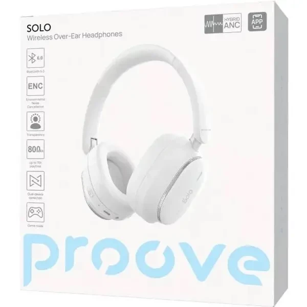 Bluetooth-гарнітура Proove Solo with ANC (APP) White (HPSL0001AP02) 5