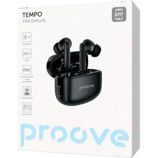 Bluetooth-гарнітура Proove Tempo TWS with ANC (APP) Black (TWTM0001AP01) 5