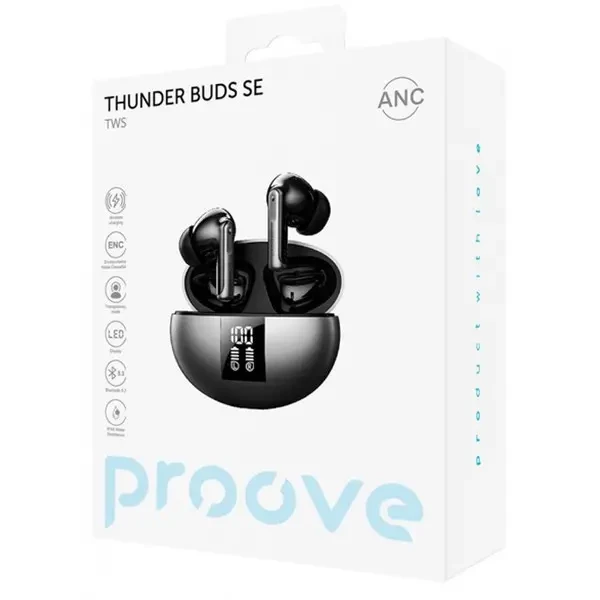 Bluetooth-гарнітура Proove Thunder Buds SE TWS with ANC (APP) Silver (TWTBSE01AP03) 3