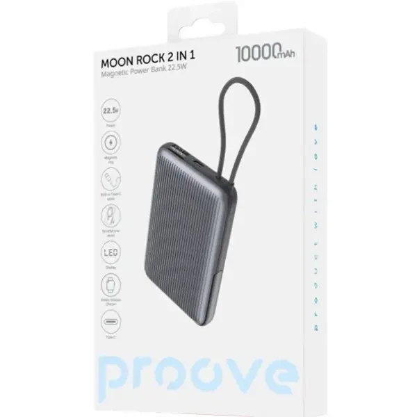 Power Bank Proove Moon Rock 2 in 1 22.5W 10000mAh Gray (PBR122012105) 5