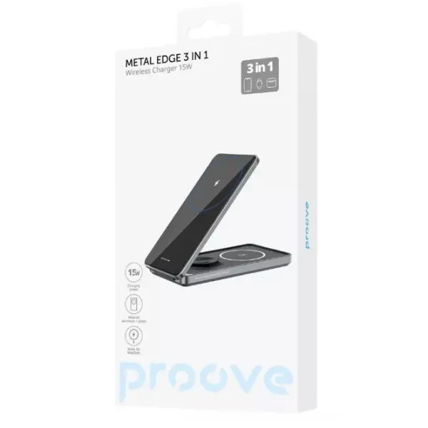 Бездротовий зарядний пристрій Proove Metal Edge 3 in 1 Gray (WSME15010003) 5