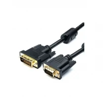 Кабель Atcom VGA-DVI-I(24+5) з 2-ма фер. кільцями 1.8м Чорний (16143)