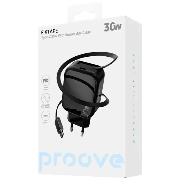 Мережевий зарядний пристрій Proove Fixtape GaN Type-C 30W Black (WCFP30010201) 3