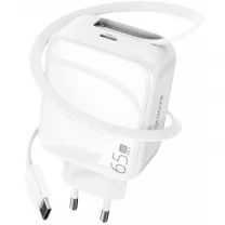 Мережевий зарядний пристрій Proove Fixtape GaN Type-C 65W White (WCFP65010202)