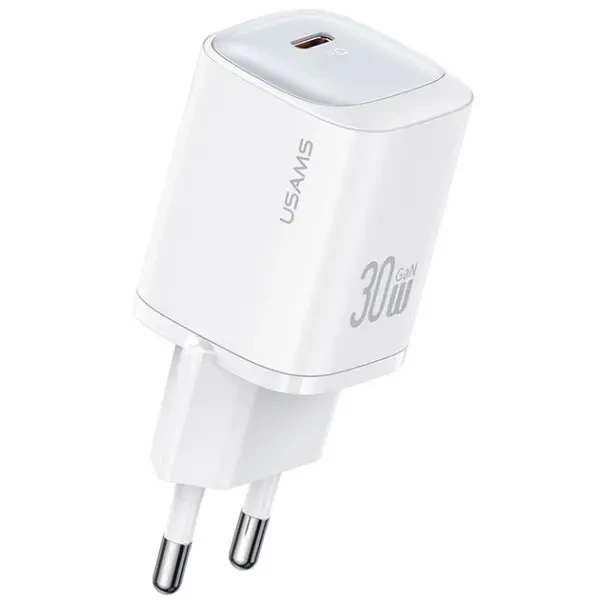 Мережевий зарядний пристрій Usams US-CC251 single USB-C PD3.0 30W 3A White
